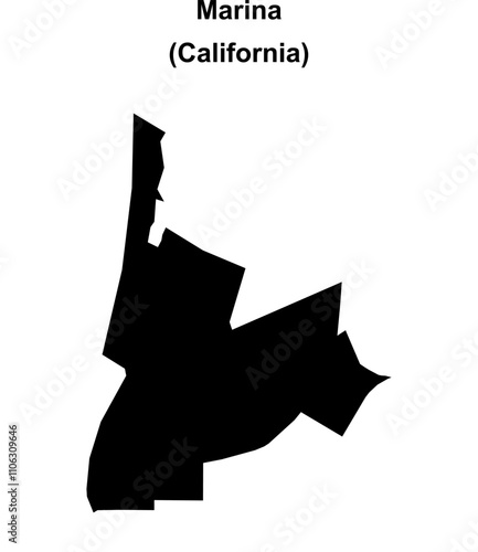 Marina (California) blank outline map
