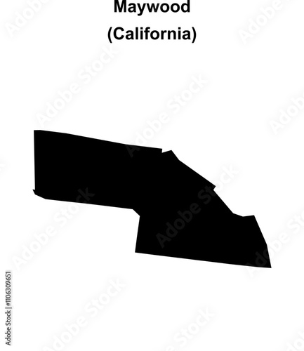 Maywood (California) blank outline map