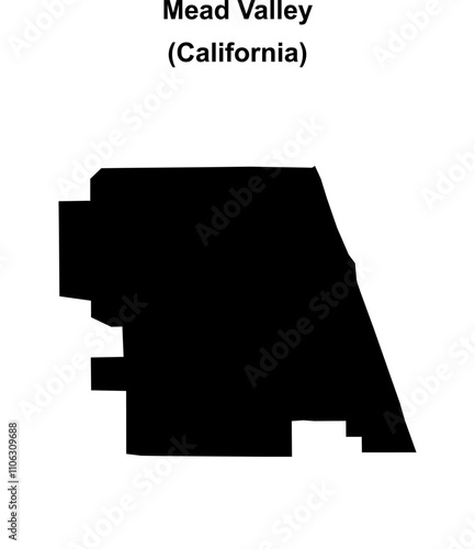 Mead Valley (California) blank outline map