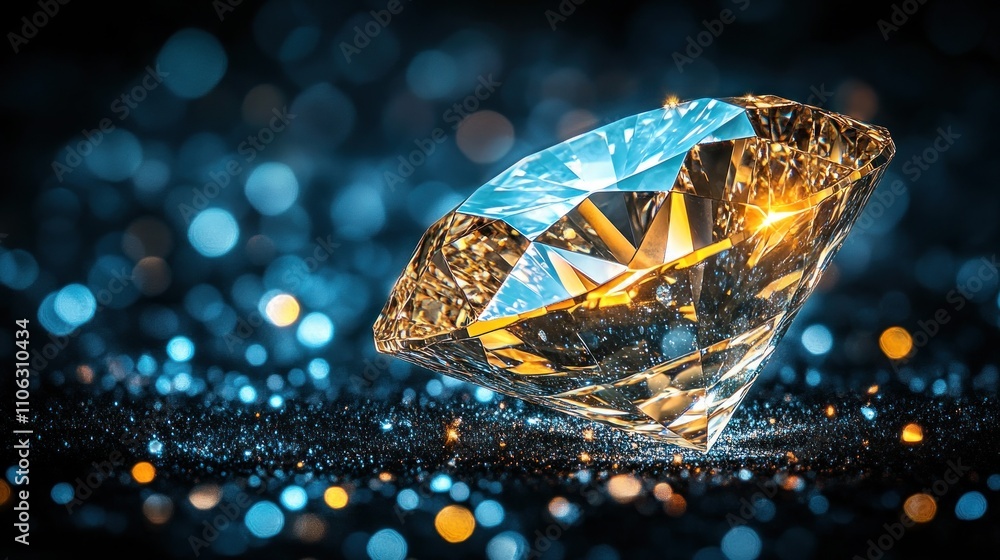 Sparkling diamond on dark glitter. Sparkling diamond on dark glitter.