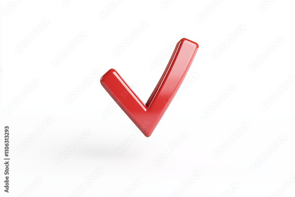 red check mark on white background for success and approval concepts red check mark on white background for success and approval concepts