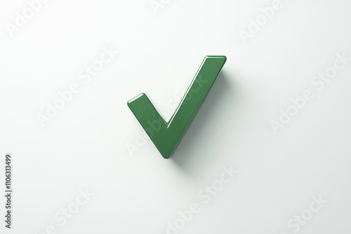 Green check mark icon on white background