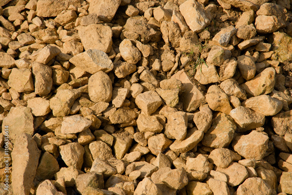 Loose irregular shapes yellow rocks Loose irregular shapes yellow rocks