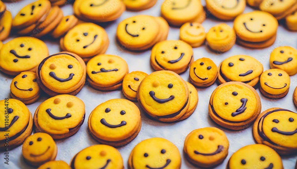 Smiling cookie designs with vibrant colors to spread joy. Smiling cookie designs with vibrant colors to spread joy.