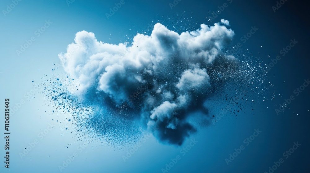 Naklejka premium Colorful Powder Explosion Representing Digital Cloud Concept