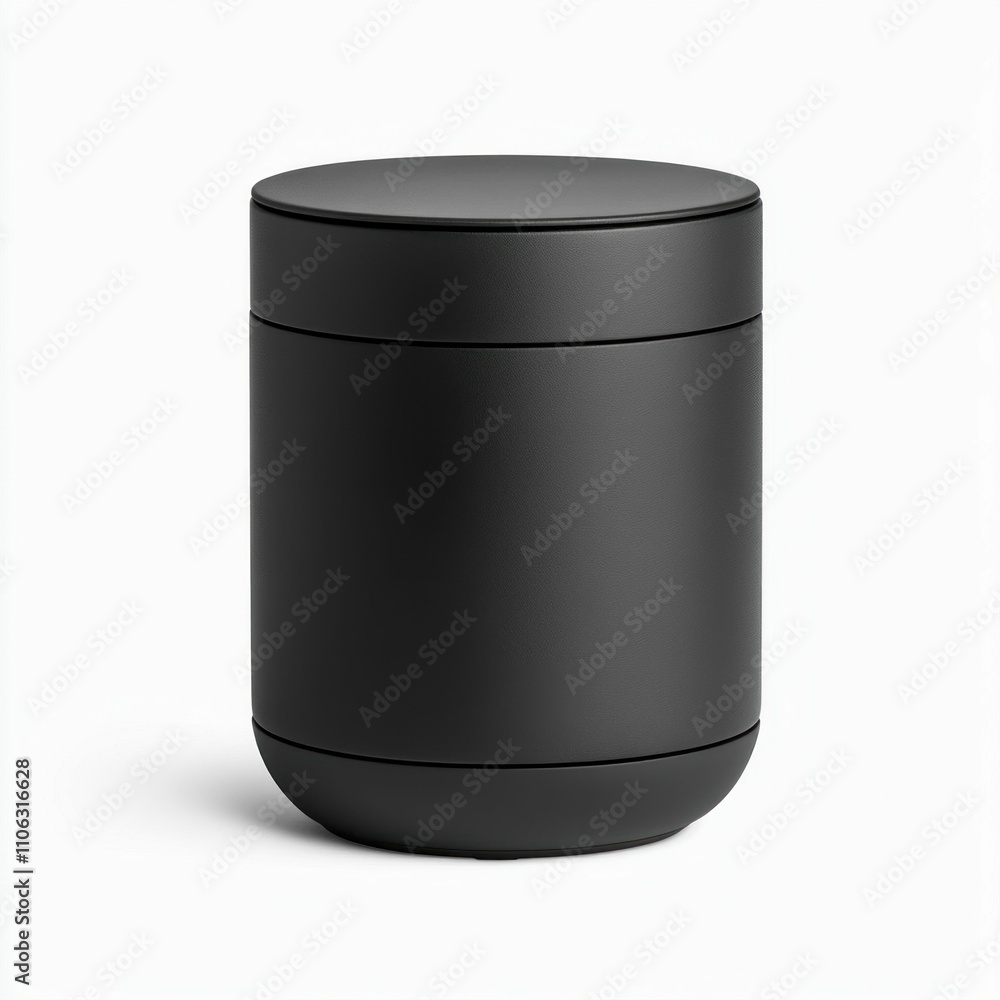 Black Matte Plastic Cylinder-Shaped Storage Container with Lid Black Matte Plastic Cylinder-Shaped Storage Container with Lid