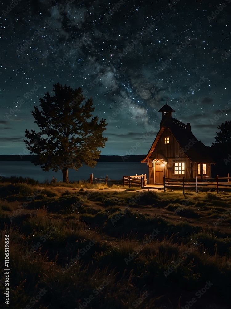 Obraz premium Magical nighttime scene filled with wonder.