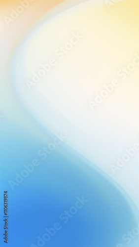 Abstract Pastel Blue Yellow Gradient Background Design Waves