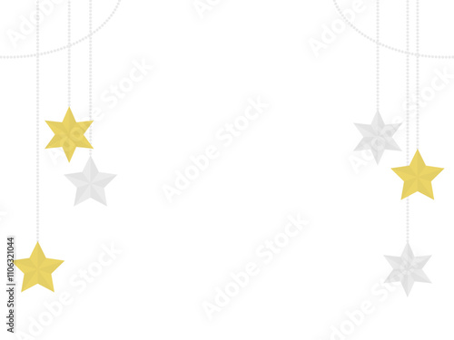 フラットクリスマススターオーナメントフレームF：銀