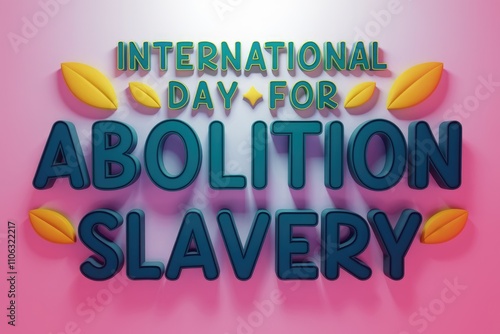 International Day for Abolition of Slavery  A 3D render celebrating freedom photo