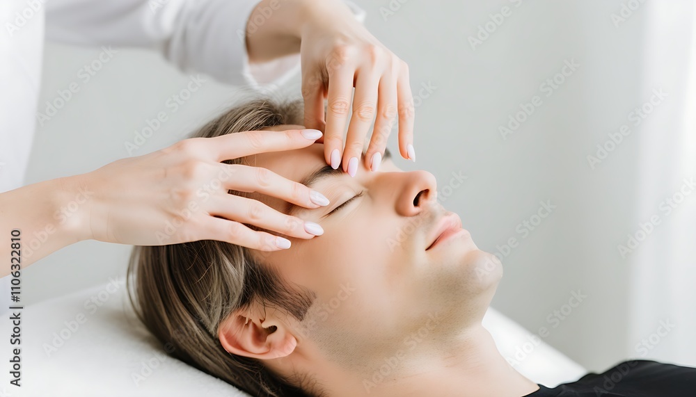 Relaxing moment during acupressure treatment Relaxing moment during acupressure treatment
