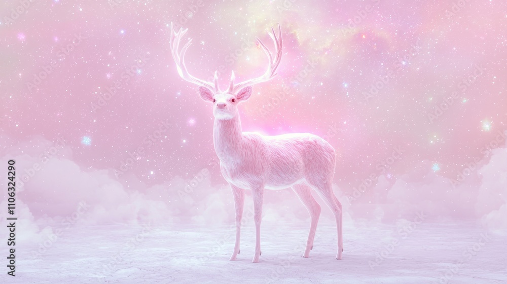 Enchanted Deer with Luminescent Antlers in Moonlit Glade - Ultra-Detailed 3D Render Artwork Enchanted Deer with Luminescent Antlers in Moonlit Glade - Ultra-Detailed 3D Render Artwork
