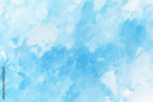 Abstract light blue watercolor gradient background with sky clouds, sky blue, turquoise and white colors, banner design, flat design with space for text, vector illustration.