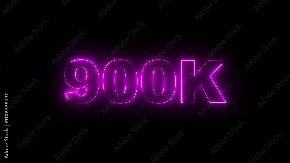 900 K Electric lighting text with animation on black background, 900K subscribers thank you text font with light. Luminous and shimmering haze inside the letters of the text 900K 900 K Electric lighting text with animation on black background, 900K subscribers thank you text font with light. Luminous and shimmering haze inside the letters of the text 900K