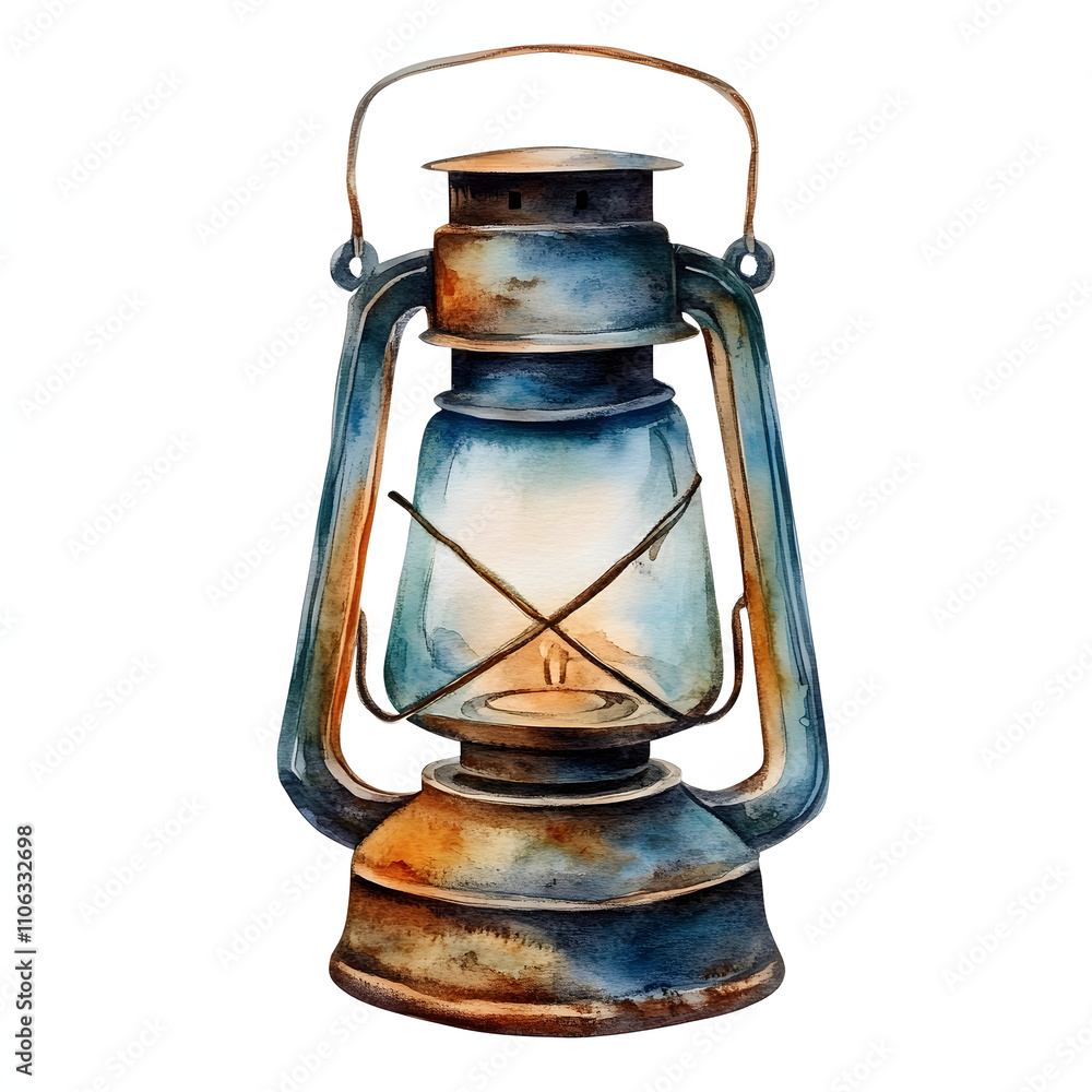 Christmas lantern watercolor illustration Christmas lantern watercolor illustration