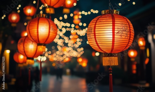 Chinese new year lanterns in china town