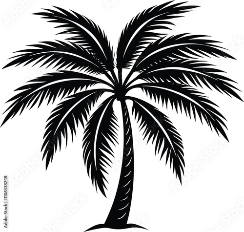 Palm tree silhouette vector illustration 1