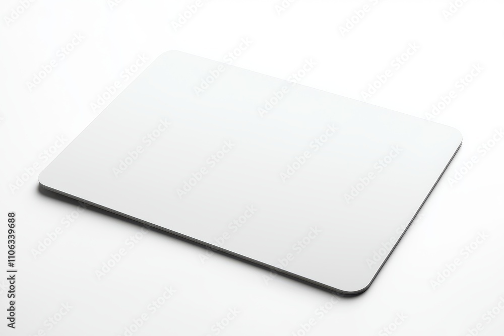 Smooth white mouse pad with minimalist design isolated on white background, perfect for office or home use Smooth white mouse pad with minimalist design isolated on white background, perfect for office or home use
