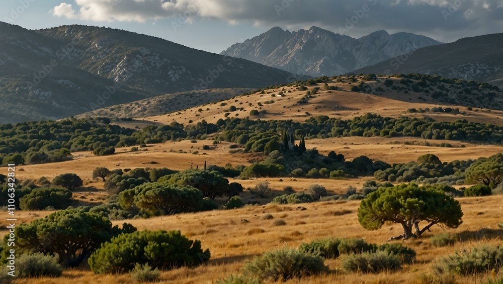 Fototapeta premium Mediterranean landscape in Supramonte Mountains, Sardinia.
