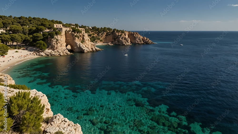 Fototapeta premium Mediterranean sea view in Mallorca, Spain.