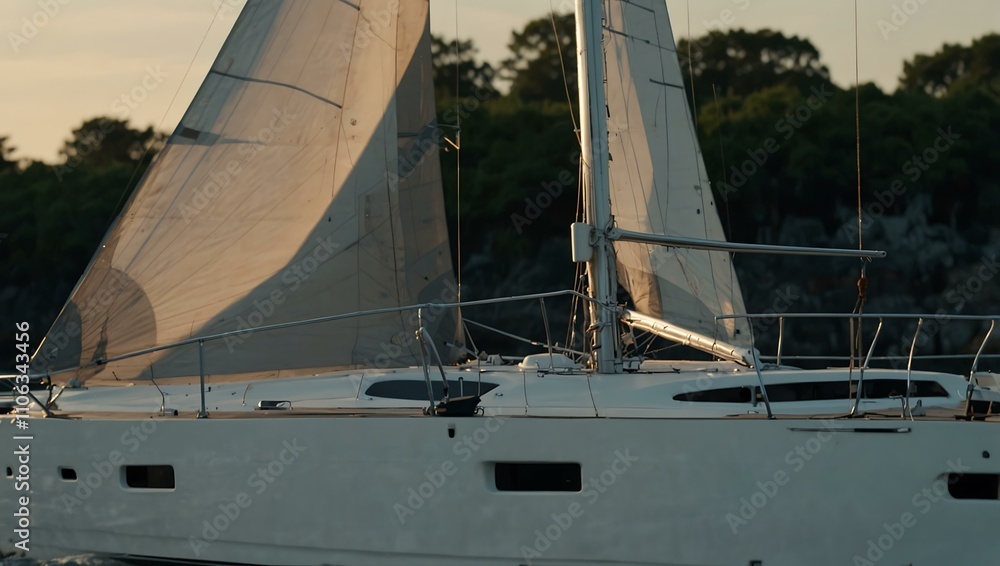 Obraz premium Medium shot of a yacht window panning to the left.