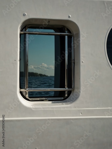 Medium shot of a yacht window.