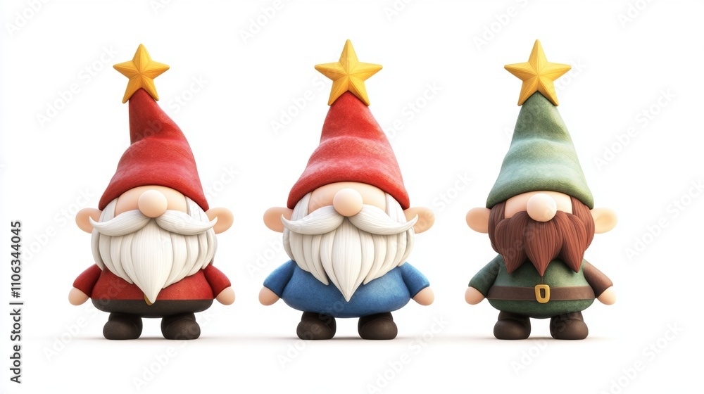 Fototapeta premium Collection of cute gnome character.