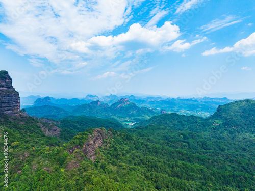 Beautiful sunrise at Changlao Peak of Danxia Mountain in Shaoguan, Guangdong