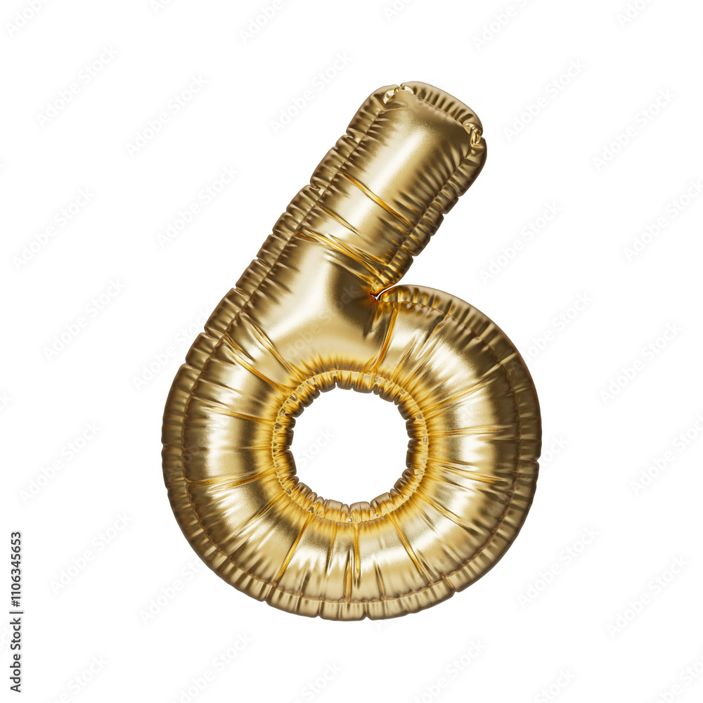 6. Golden Number six in the shape of a balloon, isolated on a transparent background. An inflatable balloon of gold color with a glossy texture. 6. Golden Number six in the shape of a balloon, isolated on a transparent background. An inflatable balloon of gold color with a glossy texture.