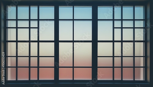 Minimalist and modern design of indoor window frame in abstract art style.