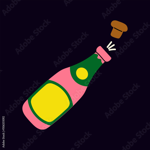 Celebrating with a sparkling beverage bottle opening at a festive occasion