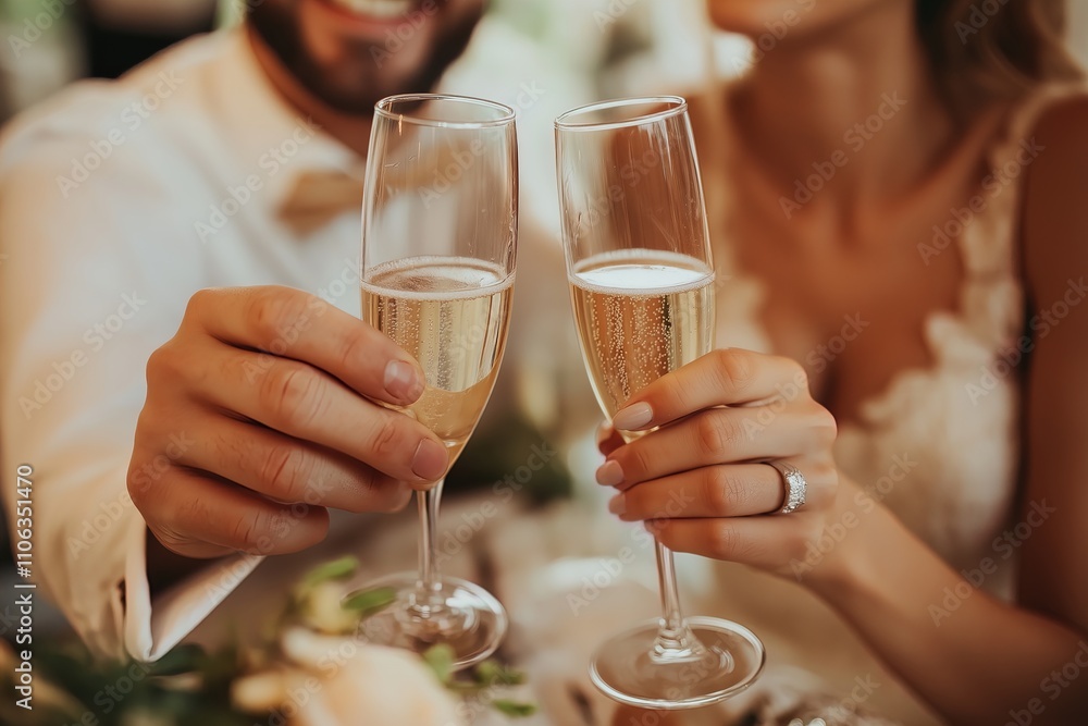 Celebrating love with a toast of champagne at a wedding Celebrating love with a toast of champagne at a wedding
