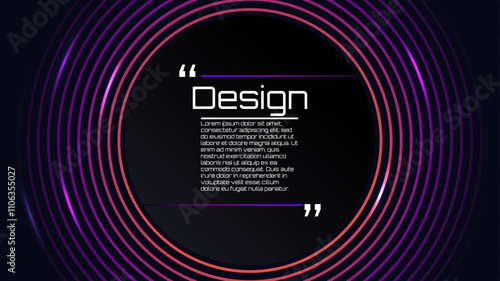 Dark background with colorful gradient neon lines. Vector illustration. Design for wallpaper, banner, background. 