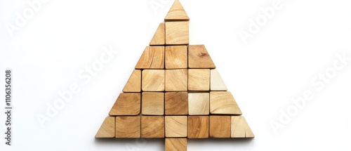 Wooden blocks shaped like a Christmas tree photo