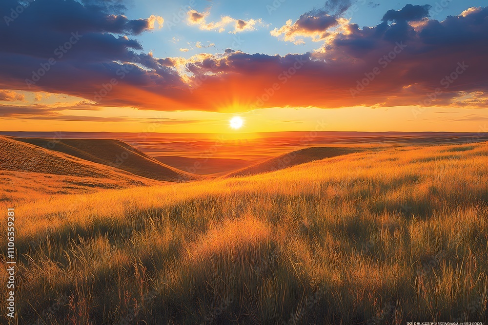 Obraz premium Great plains sunset