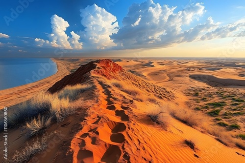 Karakum desert dunes photo