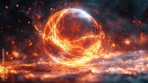 Fiery Orb: A Blazing Sphere of Energy