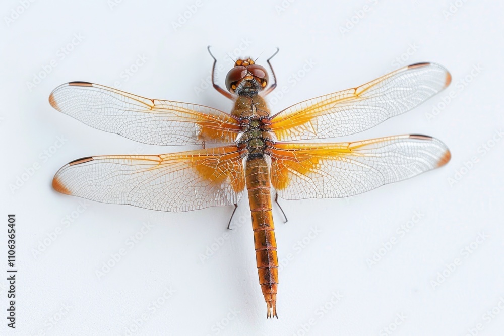 Close-up photo of a dragonfly on a white surface Close-up photo of a dragonfly on a white surface