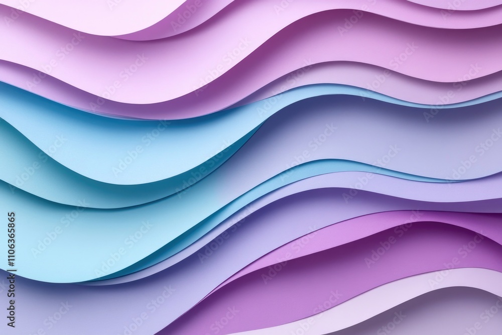 Fototapeta premium A group of wavy papers on a white background