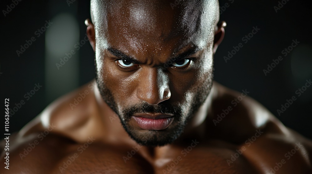 A man with a muscular build and a serious expression on his face A man with a muscular build and a serious expression on his face