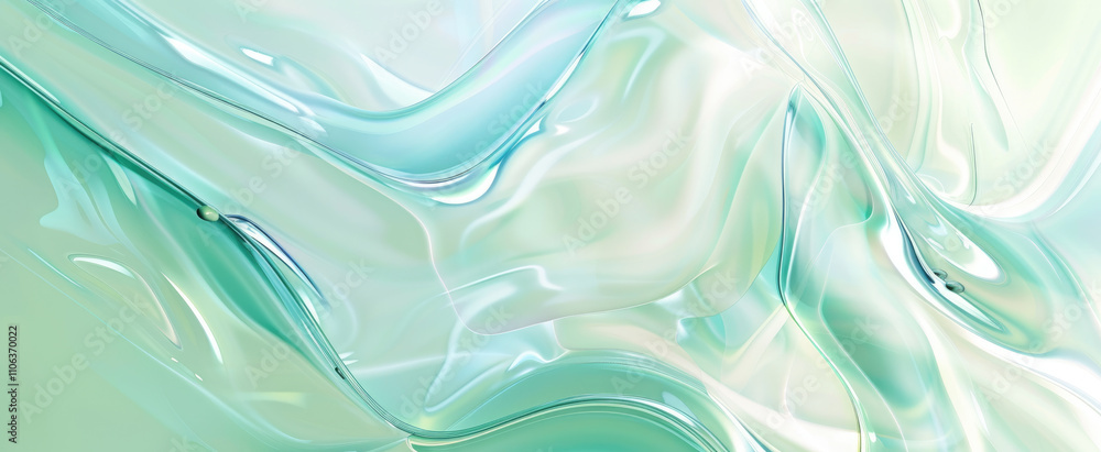 Bright shiny wavy pattern, glossy liquid glass waves background ...