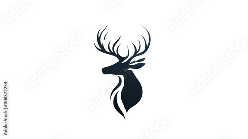 Majestic deer head logo on transparent background representing wildlife and hunting