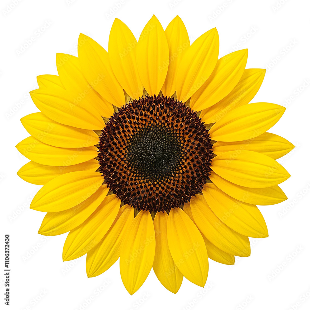 Vibrant golden sunflower in full bloom on neutral backdrop Vibrant golden sunflower in full bloom on neutral backdrop