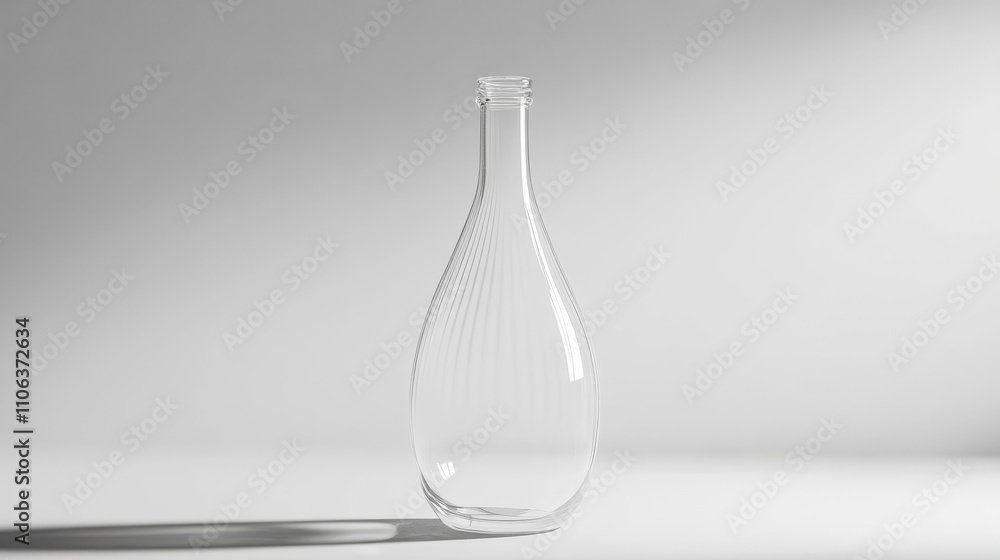 The clarity of the bottle and its simple shape stand out visually. The clarity of the bottle and its simple shape stand out visually.