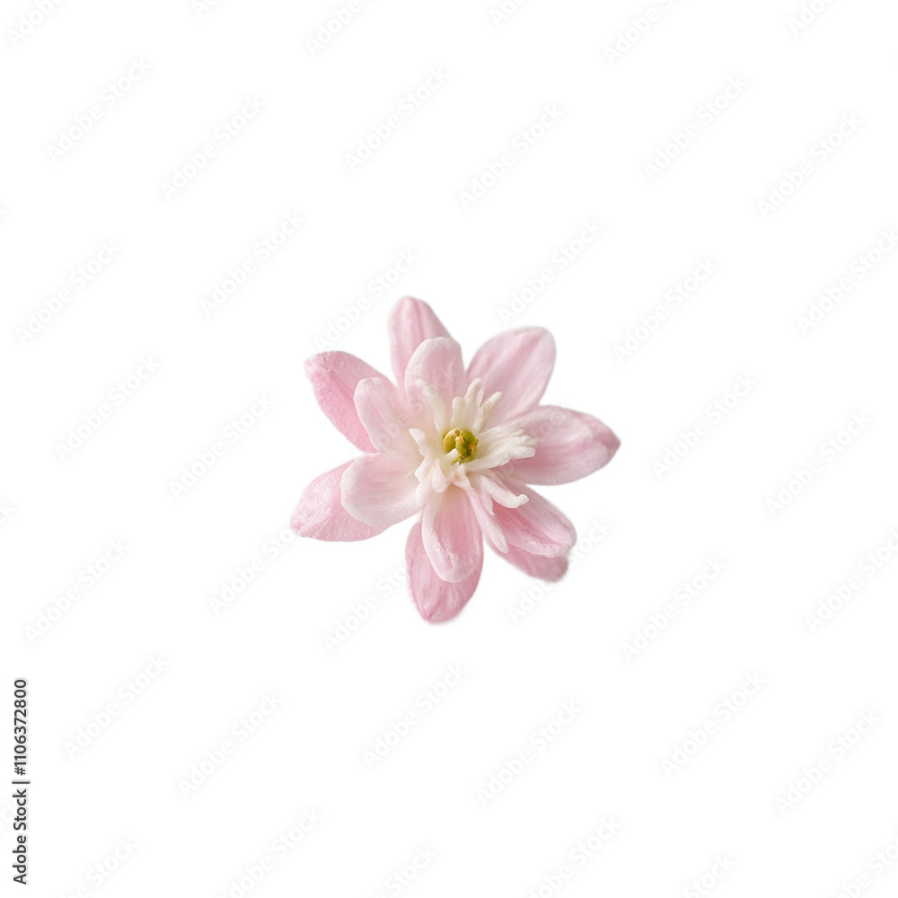 Elegant cherry blossom in soft pink against neutral backdrop Elegant cherry blossom in soft pink against neutral backdrop