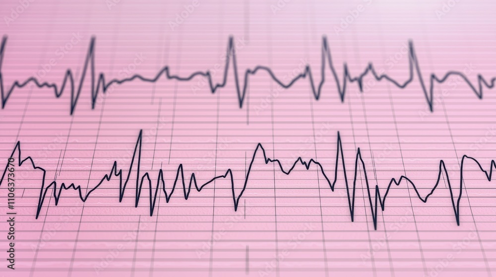 concept health warning Prevention monitoring. Medical heartbeat graph on pink background. concept health warning Prevention monitoring. Medical heartbeat graph on pink background.