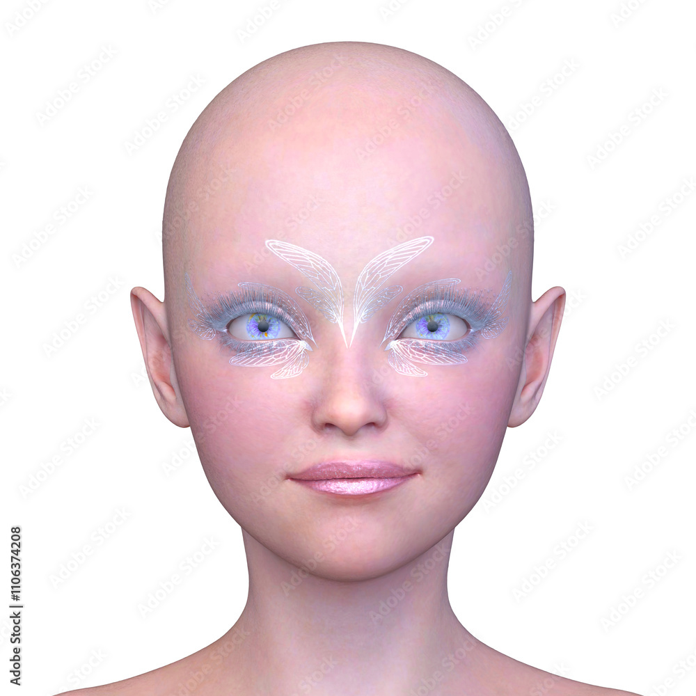 女性の顔アップ 3DCGレンダリング 女性の顔アップ 3DCGレンダリング