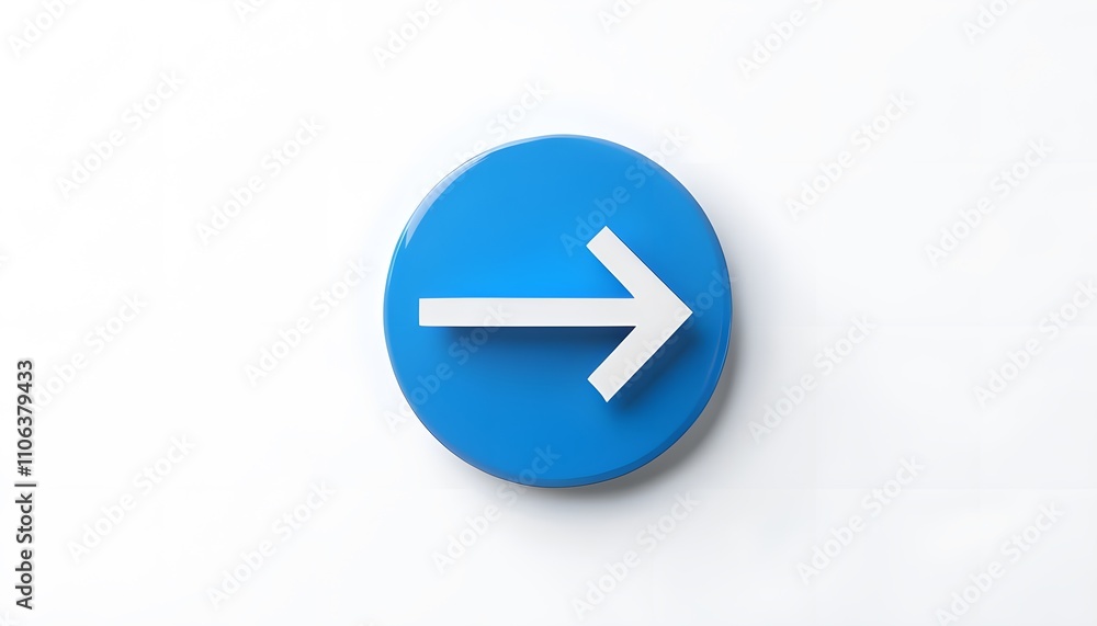 Blue Circle with a White Arrow Pointing Left and Right on White Background Blue Circle with a White Arrow Pointing Left and Right on White Background