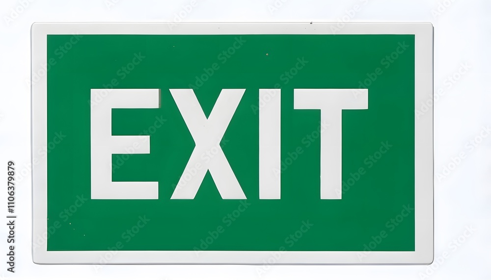 Exit Sign with Green Background and White Text Exit Sign with Green Background and White Text