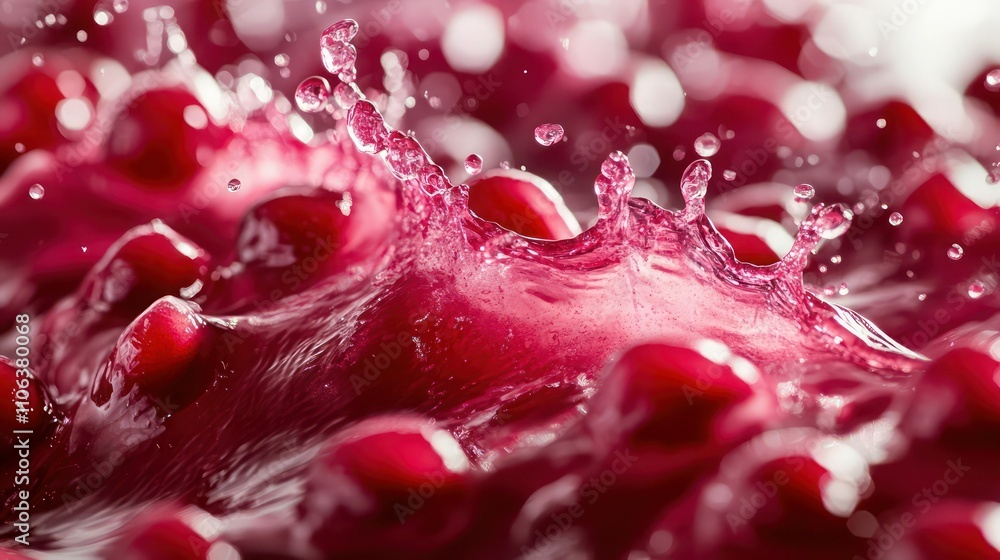Pomegranate Burst Bright pomegranate seeds splashing in a ruby-red wave, exuding a rich, festive energy. Pomegranate Burst Bright pomegranate seeds splashing in a ruby-red wave, exuding a rich, festive energy.